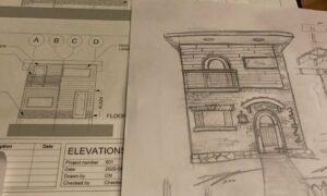 drawing of tiny house